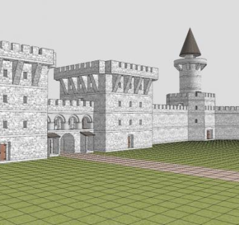 警卫室保安建筑SU模型下载_sketchup草图大师SKP模型