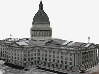 犹他州议会大厦建筑SU模型下载_sketchup草图大师SKP模型