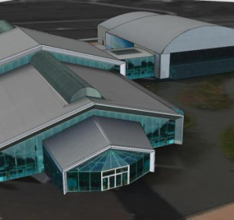 亚马逊会议机库建筑中心SU模型下载_sketchup草图大师SKP模型