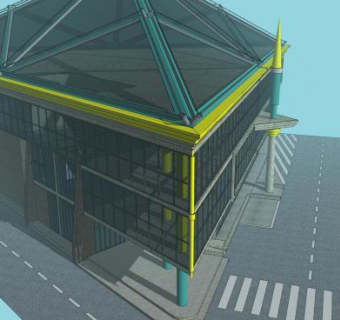 办公综合楼建筑SU模型下载_sketchup草图大师SKP模型