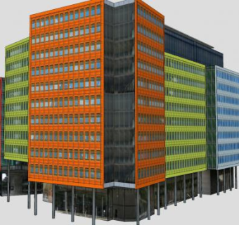 中央圣吉尔斯办公楼建筑SU模型下载_sketchup草图大师SKP模型
