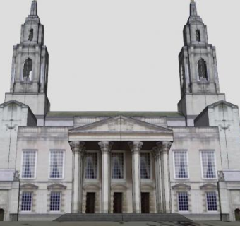 利兹市政大厅办公建筑SU模型下载_sketchup草图大师SKP模型