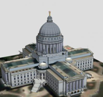 威斯康辛州办公议会大厦SU模型下载_sketchup草图大师SKP模型
