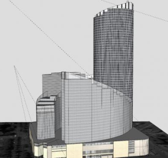 天空塔建筑SU模型下载_sketchup草图大师SKP模型