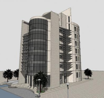 罗马尼亚办公大楼建筑SU模型下载_sketchup草图大师SKP模型