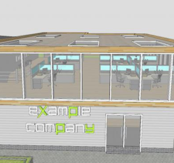 现代办公写字大楼建筑SU模型下载_sketchup草图大师SKP模型