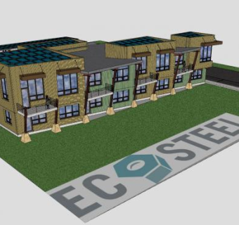 现代办公绿色大楼建筑SU模型下载_sketchup草图大师SKP模型