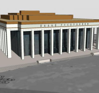 白俄罗斯总统物业管理处建筑SU模型下载_sketchup草图大师SKP模型