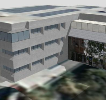 办公大楼建筑中心SU模型下载_sketchup草图大师SKP模型