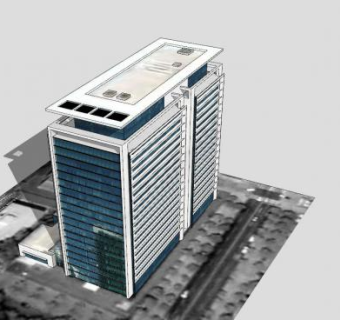 现代办公室建筑SU模型下载_sketchup草图大师SKP模型