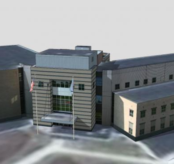 中南地区建筑办公楼SU模型下载_sketchup草图大师SKP模型