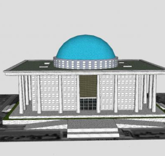日本国会议事堂办公建筑SU模型下载_sketchup草图大师SKP模型