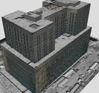 联邦办公大楼建筑SU模型下载_sketchup草图大师SKP模型