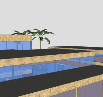 办公大楼写字楼SU模型下载_sketchup草图大师SKP模型