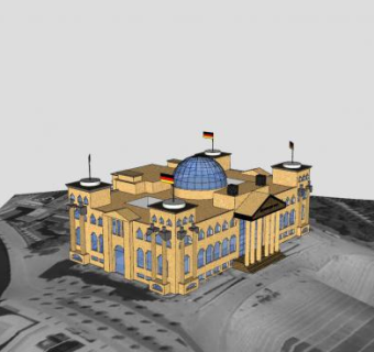 德国议会办公建筑SU模型下载_sketchup草图大师SKP模型