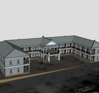 三重县厅舍办公室SU模型下载_sketchup草图大师SKP模型