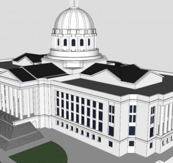 密苏里州议会大厦建筑SU模型下载_sketchup草图大师SKP模型