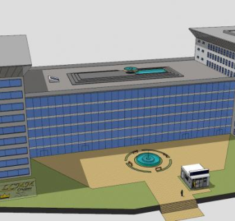 总部办公大楼SU模型下载_sketchup草图大师SKP模型