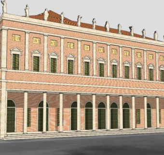 市政办公大厅建筑SU模型下载_sketchup草图大师SKP模型
