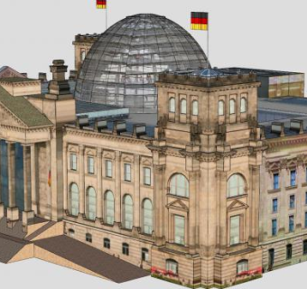 德国联邦议院建筑SU模型下载_sketchup草图大师SKP模型