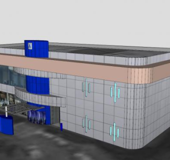 拉吉银行建筑SU模型下载_sketchup草图大师SKP模型