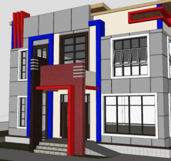 户外建筑办公大楼SU模型下载_sketchup草图大师SKP模型