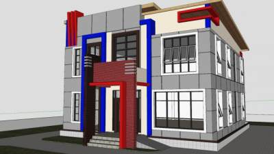 户外建筑办公大楼SU模型下载_sketchup草图大师SKP模型