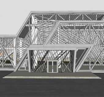 办公室建筑SU模型下载_sketchup草图大师SKP模型