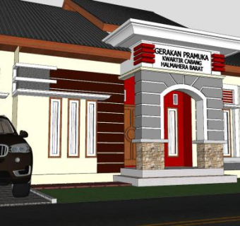 西部童子军办公室建筑SU模型下载_sketchup草图大师SKP模型