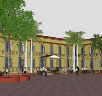 人民委员会大楼建筑SU模型下载_sketchup草图大师SKP模型