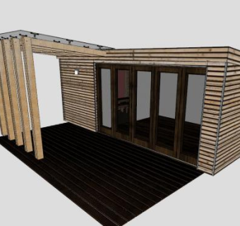 花园房间别墅建筑SU模型下载_sketchup草图大师SKP模型