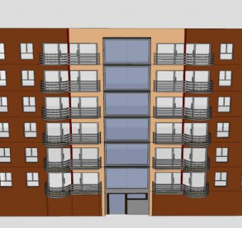 现代公寓楼建筑SU模型下载_sketchup草图大师SKP模型