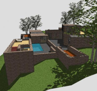 大理石豪宅别墅SU模型下载_sketchup草图大师SKP模型