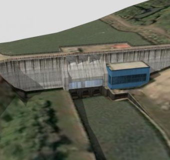 小型水电大坝SU模型下载_sketchup草图大师SKP模型