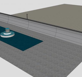 自制围栏大坝SU模型下载_sketchup草图大师SKP模型