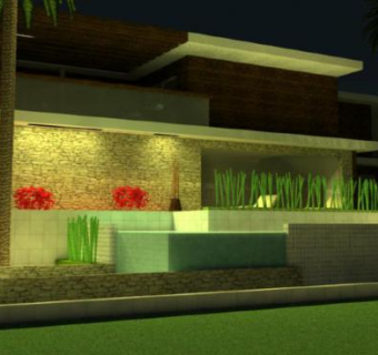 现代木屋建筑SU模型下载_sketchup草图大师SKP模型