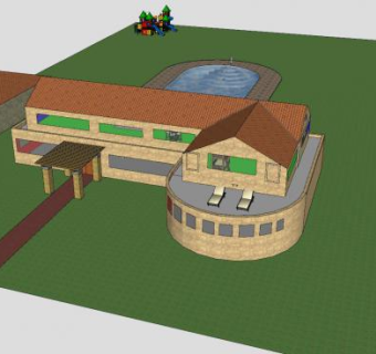 别墅郊区住宅SU模型下载_sketchup草图大师SKP模型