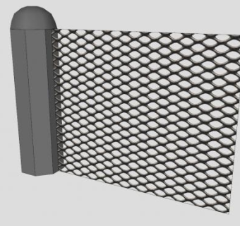 金属铁网护栏SU模型下载_sketchup草图大师SKP模型