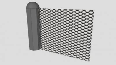 金属铁网护栏SU模型下载_sketchup草图大师SKP模型