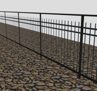 现代铁艺护栏SU模型下载_sketchup草图大师SKP模型