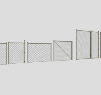 金属勾花网护栏SU模型下载_sketchup草图大师SKP模型