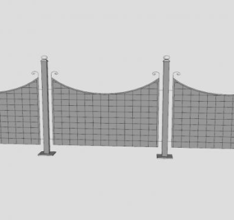 钢网栅栏SU模型下载_sketchup草图大师SKP模型