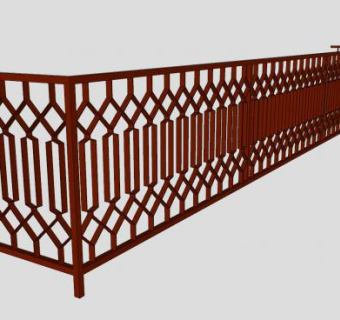 中式金属栅栏SU模型下载_sketchup草图大师SKP模型