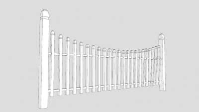 白色贝尖桩SU模型下载_sketchup草图大师SKP模型