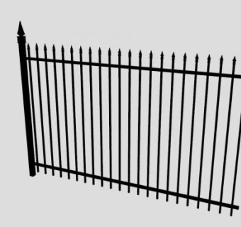 金属珊条围栏SU模型下载_sketchup草图大师SKP模型