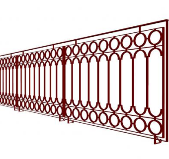 中式铁艺护栏SU模型下载_sketchup草图大师SKP模型