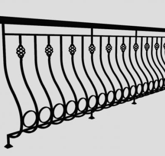 阳台铁艺护栏SU模型下载_sketchup草图大师SKP模型