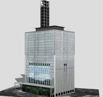 田代三联合大楼办公建筑SU模型下载_sketchup草图大师SKP模型