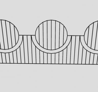 中式环形栅栏SU模型下载_sketchup草图大师SKP模型
