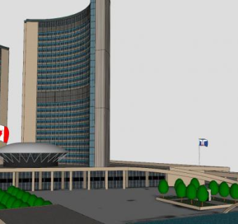 多伦多办公市政厅SU模型下载_sketchup草图大师SKP模型